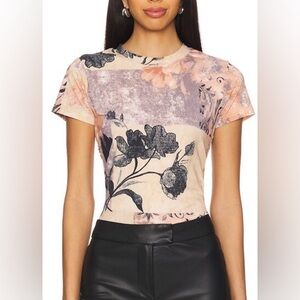 NWT Lioness Blush Pink Floral Short Sleeve Jersey T